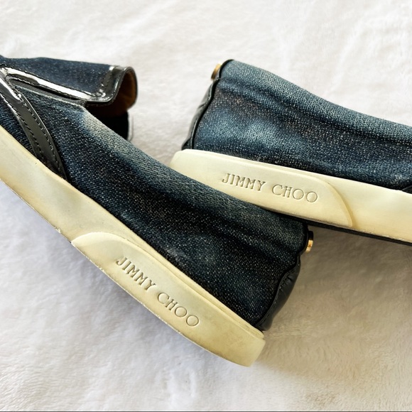 Jimmy Choo Demi Denim Trainer Slip On Sneakers - Picture 10 of 11